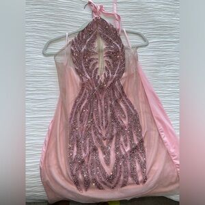 Pink sparkle dress birthday or rhinestone dress applique